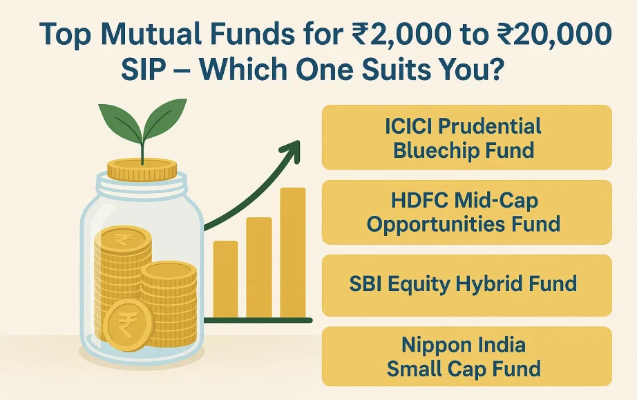 Top Mutual Funds for ₹2,000 to ₹20,000 SIP – Which One Suits You?
