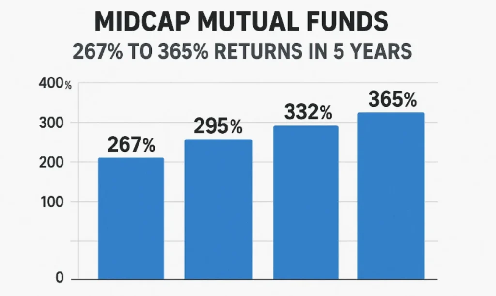 6 Best Midcap Mutual Funds 267% to 365% Returns in 5 Years