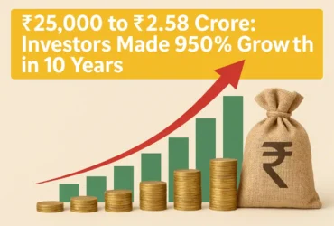 25,000 to ₹2.58 Crore: Investors Made 950% Growth in 10 Years