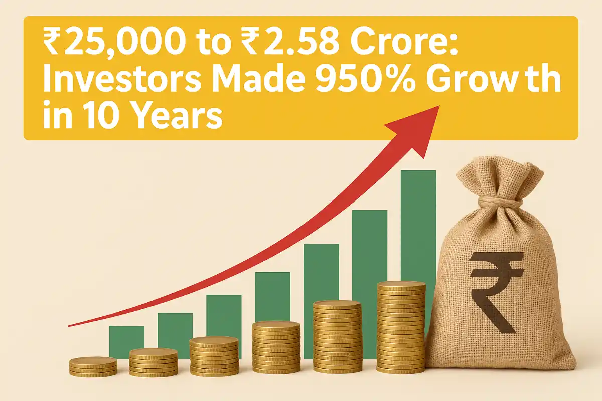 25,000 to ₹2.58 Crore: Investors Made 950% Growth in 10 Years