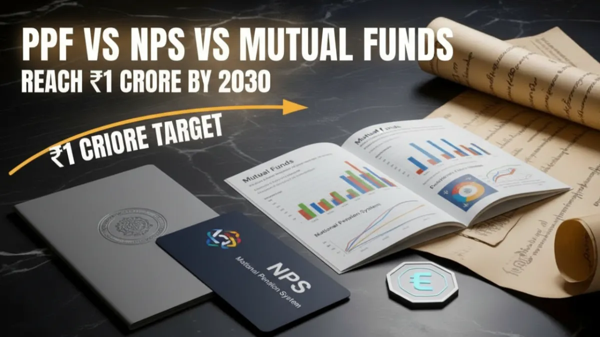 ₹1 Crore Corpus by 2030: PPF vs NPS vs Mutual Funds