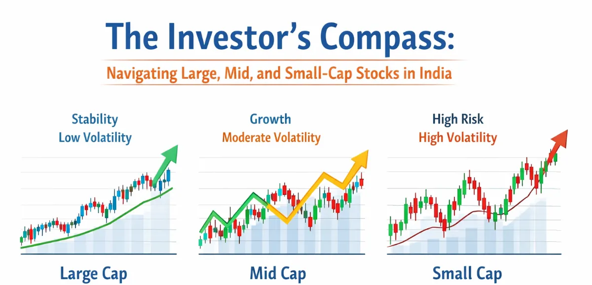 The Investor’s Compass: Navigating Large, Mid, and Small-Cap Stocks in India