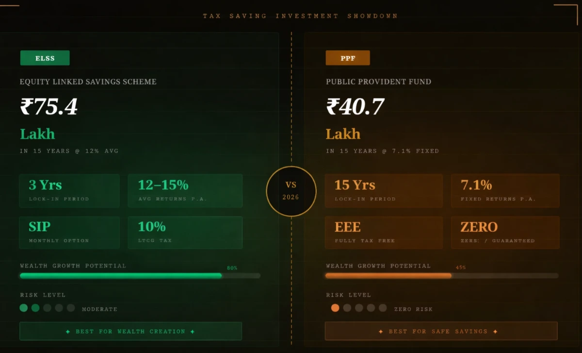 ELSS vs PPF:Which Tax-SavingInvestment Truly Wins?