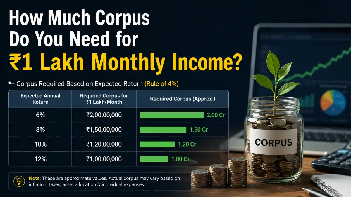 How Much Corpus Do You Need for ₹1 Lakh Monthly Income?
